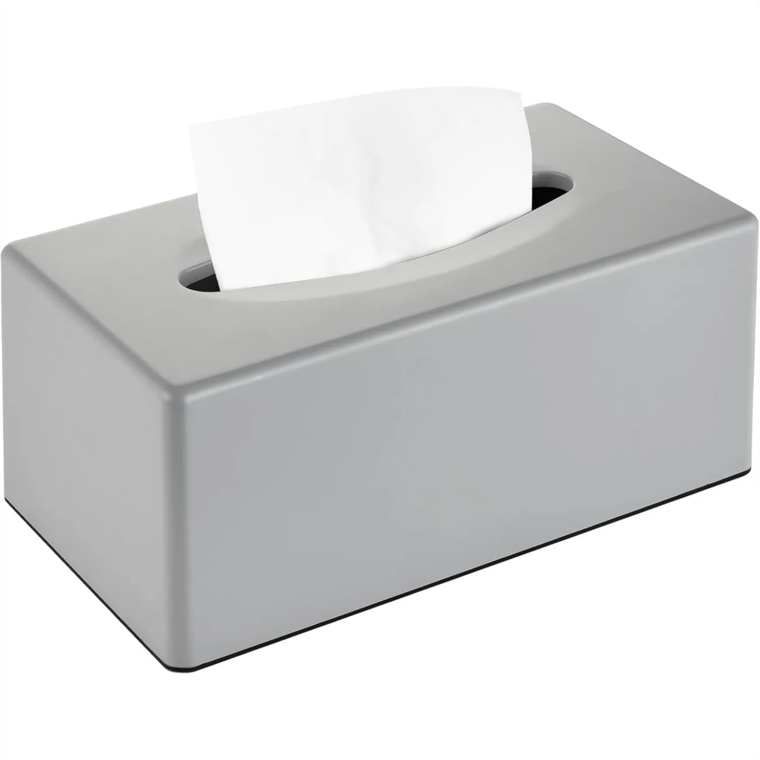 Portafazzoletti rettangolare con base, contenitore moderno per bagno, toilette, auto, comodino, ufficio - Grigio