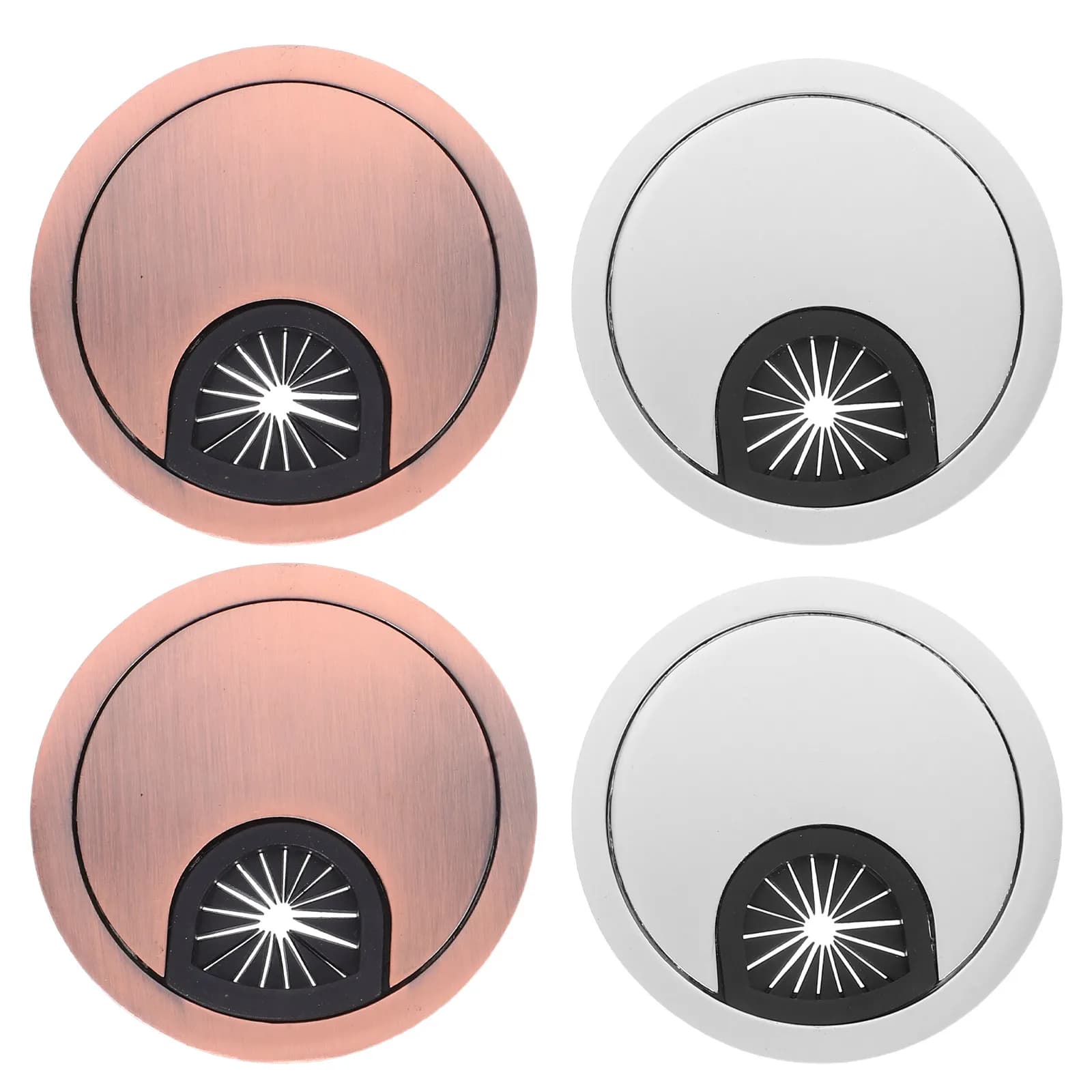 4Pcs Desk Cord Grommet Zinc Alloy Cable Routing Hole Insert Scratch Resistant Cable Organizer Caps for Office Conference Room