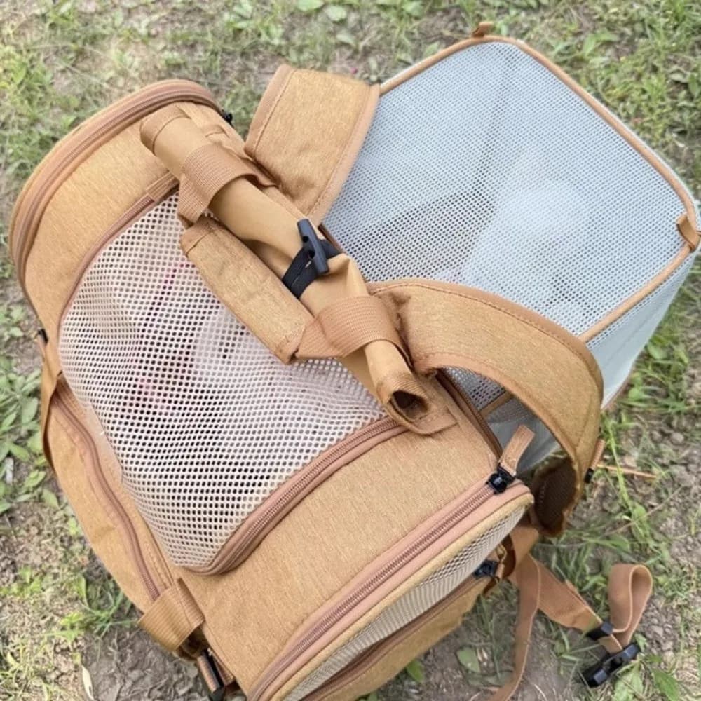 Expandable Pet Carrier Bag Foldable Breathable Mesh Cat Carrier Backpack Large-Capacity Durable Expandable Pet Carrier Hiking