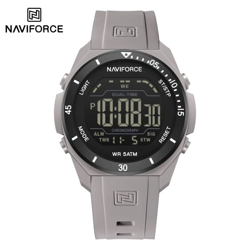 Orologio Digitale da Uomo NAVIFORCE NF7138 con Display Giorno/Conto alla Rovescia, Impermeabile 5ATM, Allarme, Retroilluminazione LED e Cinturino in Silicone