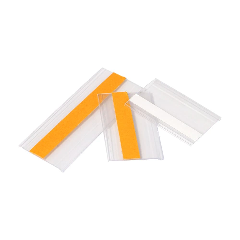 40 pezzi porta cartellino del prezzo autoadesivo cartelli del prezzo del supermercato cartellino del prezzo espositore porta etichette del prezzo carta in PVC trasparente