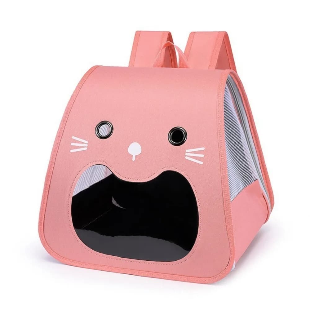 Borsa Trasportino Pieghevole per Gatti, Zaino Trasportino per Animali Domestici Traspirante e Richiudibile con Finestra Trasparente, Borsa a Mani Libere per Gattini, Uso Esterno