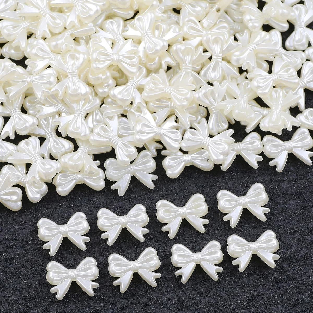 50/100Pcs Acrylic Bow Shape With Holes Loose Beads For Jewelry Making DIY Bracelets Necklaces Key Chain Handmade Craft Supplies