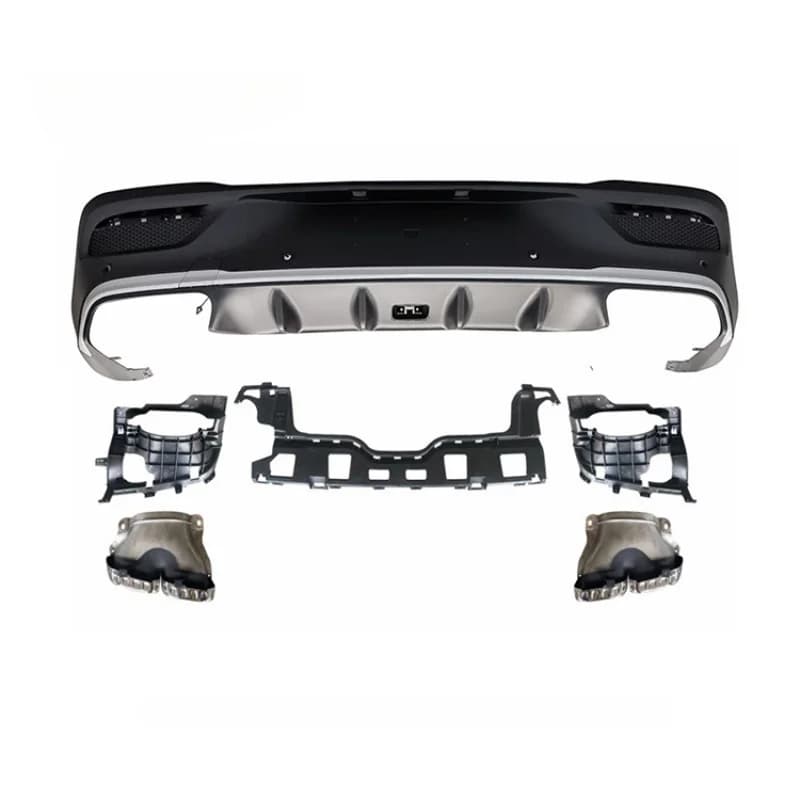 Accessori Auto Direttamente dalla Fabbrica: Diffusore Posteriore in Plastica con Terminali di Scarico Sportivi in Nero Lucido/Carbonio, Vendita Calda