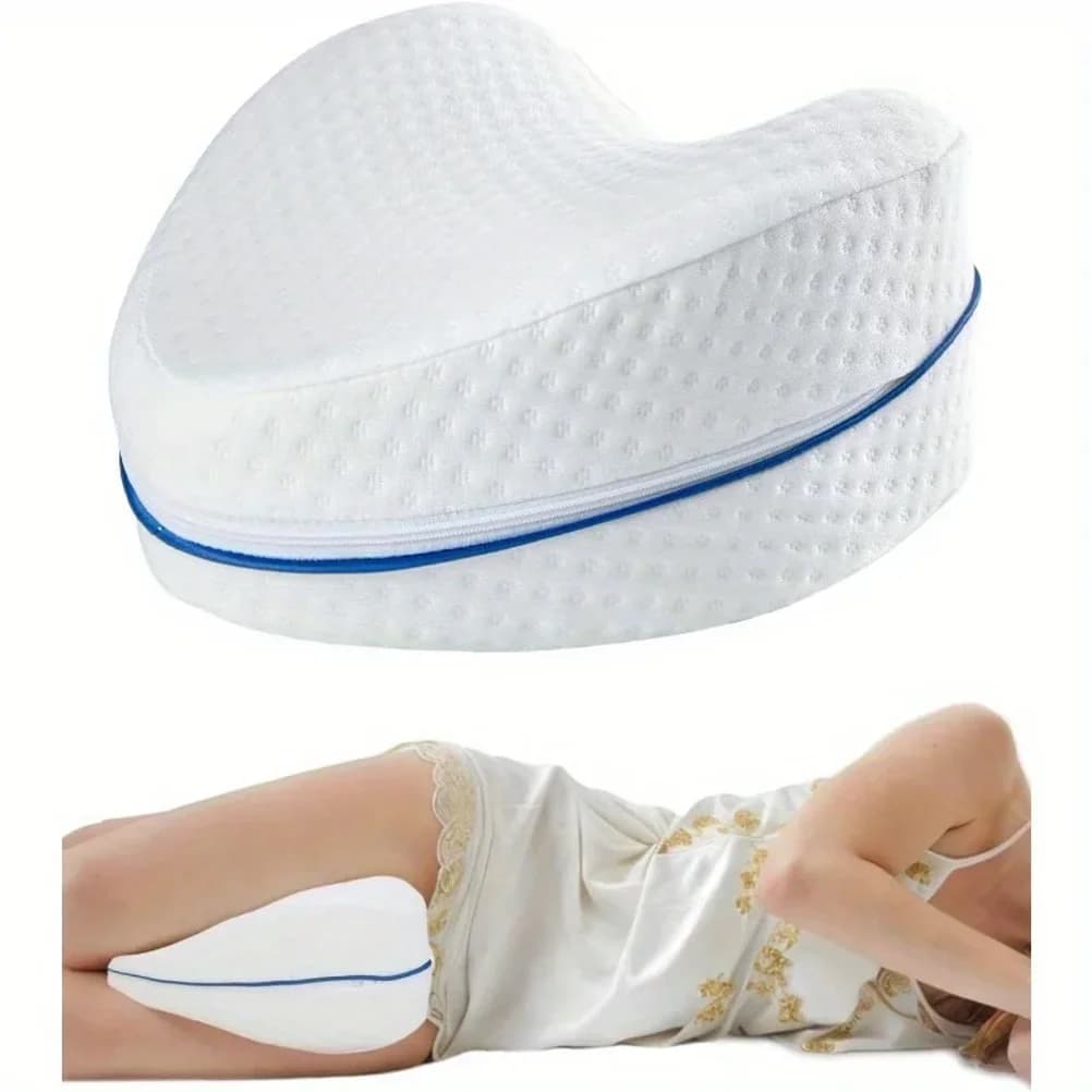 Cuscino ergonomico per il supporto delle gambe, allevia il dolore alla sciatica, alla schiena e all'anca, cuscino morbido per il supporto delle gambe con rivestimento rimovibile e lavabile.