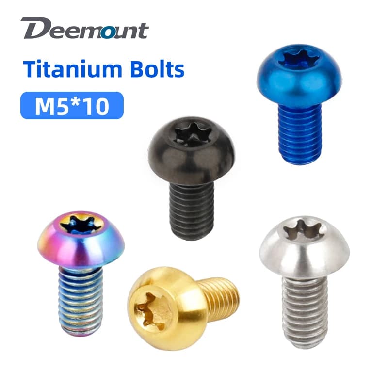 Deemount M5x10 rotore freno a disco bulloni in titanio CNC T25 Torx TC4 Ti viti disco freno per bicicletta fissaggio ultraleggero ad alta resistenza