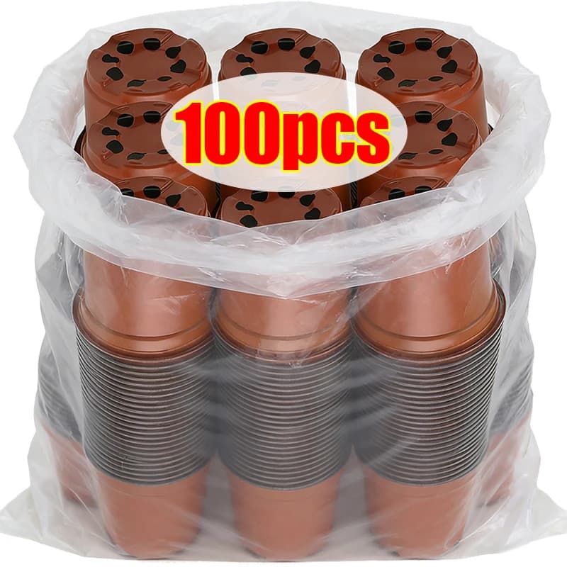 100/20x Plastic Vases for Vivary, Flexible Containers for Garden Plants, Flowers, Semenzai, Plants, Supplies