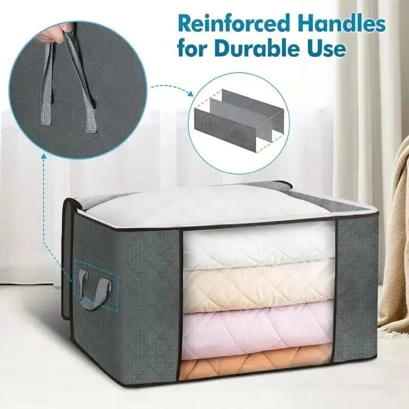 1/2 pezzi in tessuto non tessuto coperta organizzatore trapunta borsa portaoggetti coperta borse portaoggetti con cerniera copripiumino sotto il letto portaoggetti