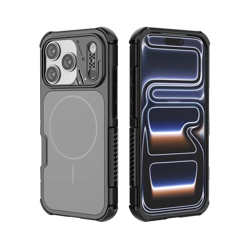 Luxury Gear Anti Slip Border Wireless Charging Phone Case For IPhone 17Pro Max 13 14 15 16 Four Corner Anti Drop Protective Cove