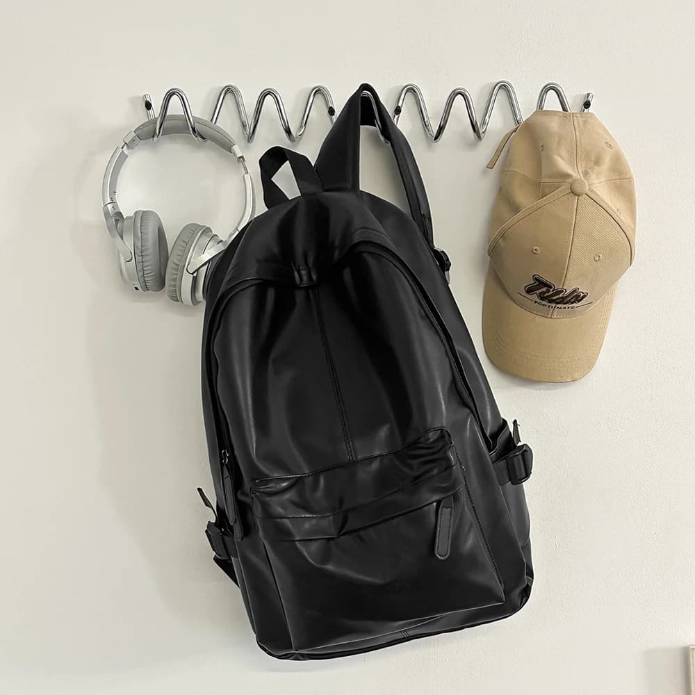 Vintage Black Backpacks Men Women Couples Chic High Grade Large Capacity Double Shoulder Bags Students Commute Backpack