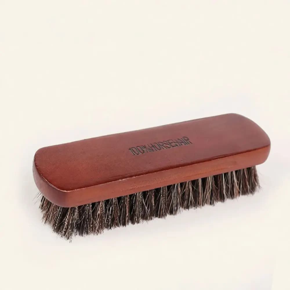 Horse Hair Cleaning Brush Polishing Tool For Leather Shoes Boots Soft Bristles Maintenance Accessory Travel Kit