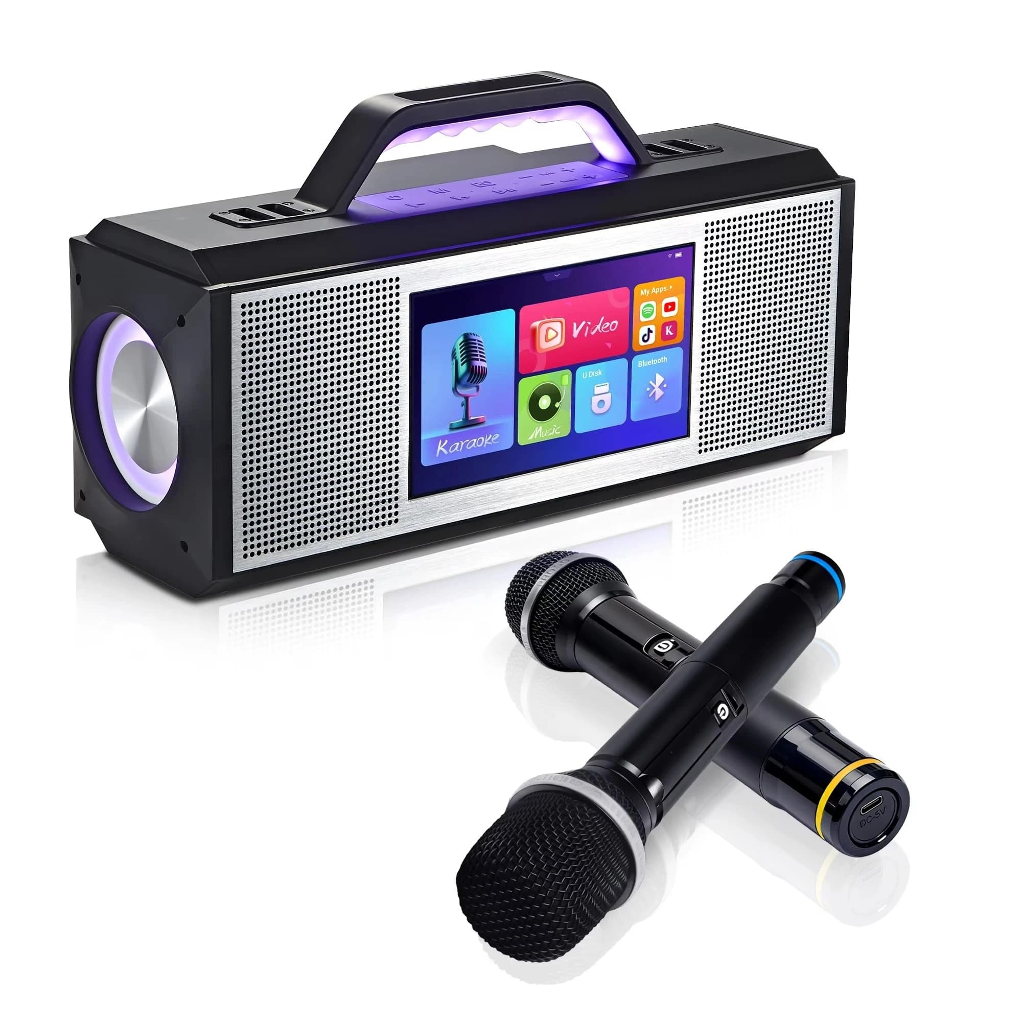 InAndOn X5 Portable Karaoke Machine with Large Touch Screen Built-in Speaker WiFi Bluetooth for Home Party ODM OEM