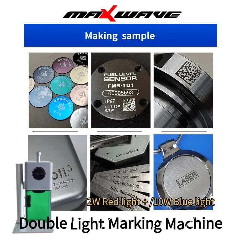 Laser Engraving Indicator Double Light 2W 1064nm and 10W 455nm Support desktop fixed position working mode and portable free movement