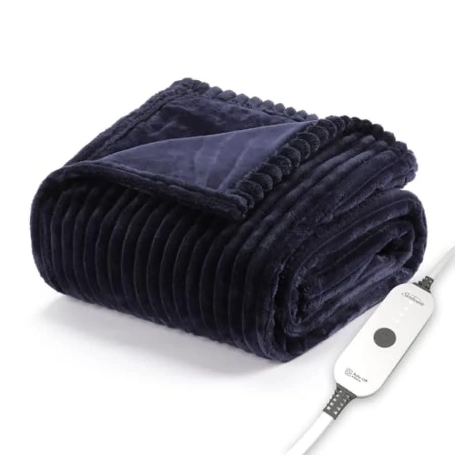 Coperta Elettrica Riscaldata in Velluto Royal Posh 50" x 60", 4 Livelli di Calore, Spegnimento Automatico 4 Ore, Riscaldamento Rapido per Divano