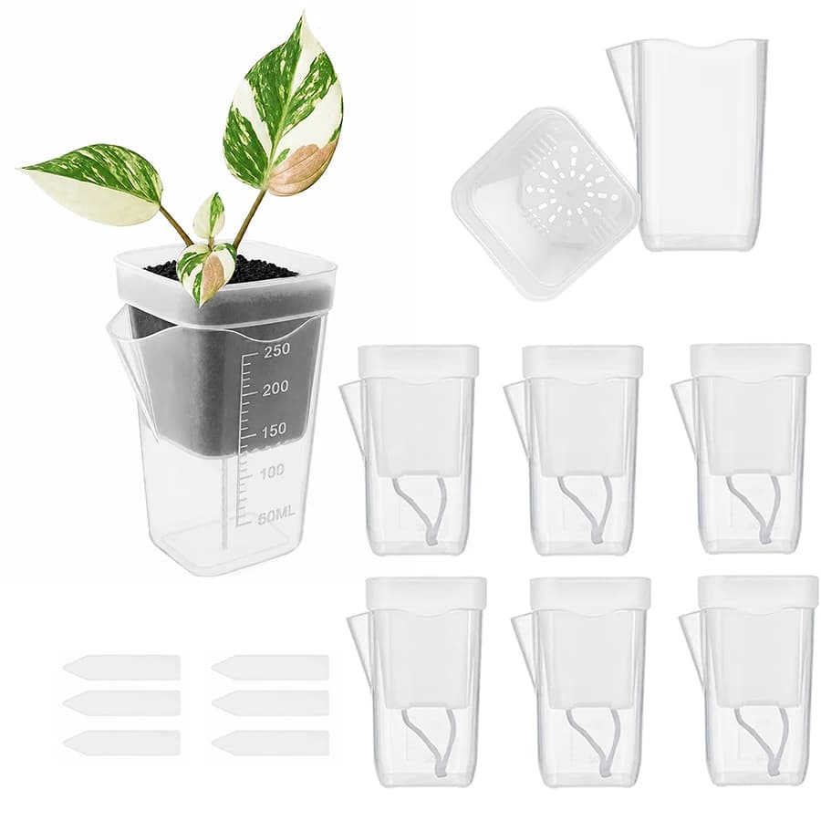 12/24PCS Self Watering Succulent Plant Pot Gardening Tool Kit Measuring Jug Flowerpot Desktop Decor Suitable for Home Office ZYF