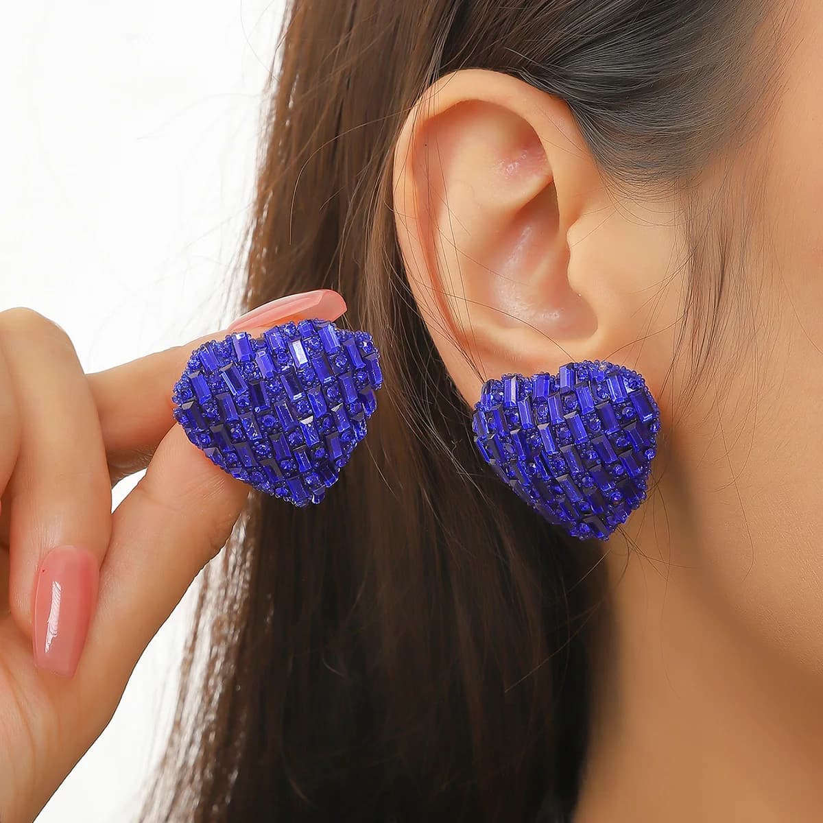 Un paio di temperamento alla moda pieno di diamanti amore arcobaleno orecchini da donna splendido abito da sera con gioielli nuovo orecchio