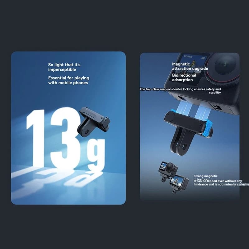 Magnetic Two Claw Adapter for Action6 Extension Mount Base Action Camera Accessories