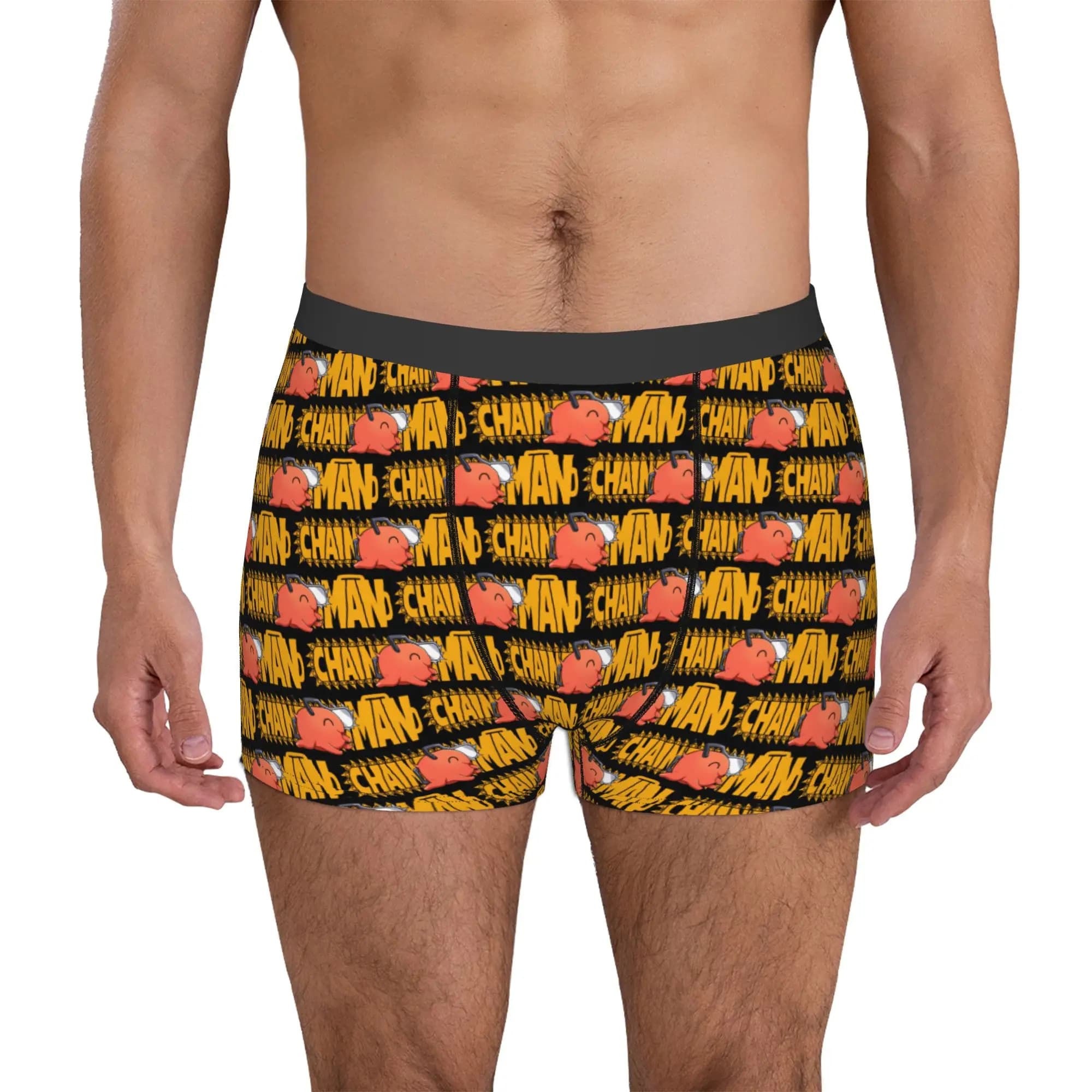 Pochita Chainsaw Man Manga Intimo da uomo stampato con anime, boxer, slip, mutande traspiranti