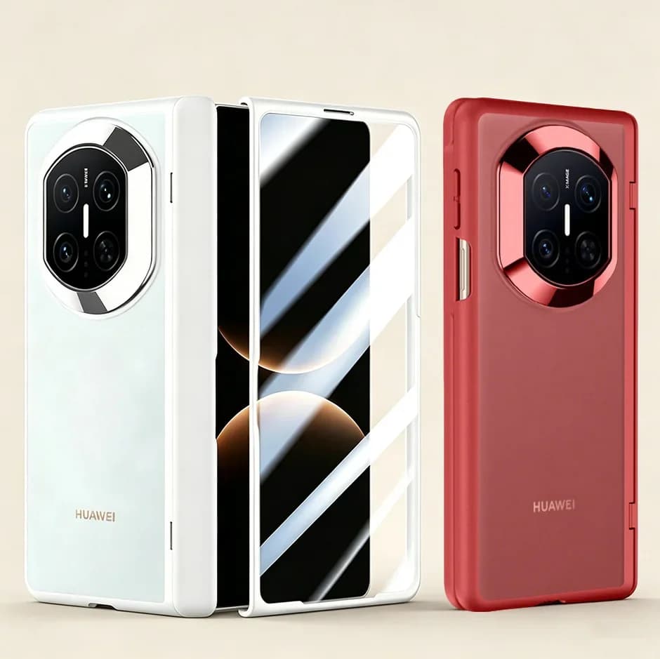 Frosted Semi-transparent Back Cover For Huawei Mate X7 HUAWEI Mate X6 X5 X3 Metal Lens Ring Front Glass Screen Protector Case
