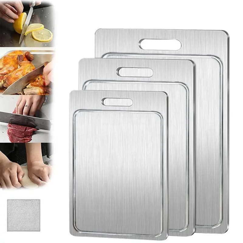 304 stainless steel cutter New anti-mould double-sided cutting board with groove, meat cutter / kneading paste
