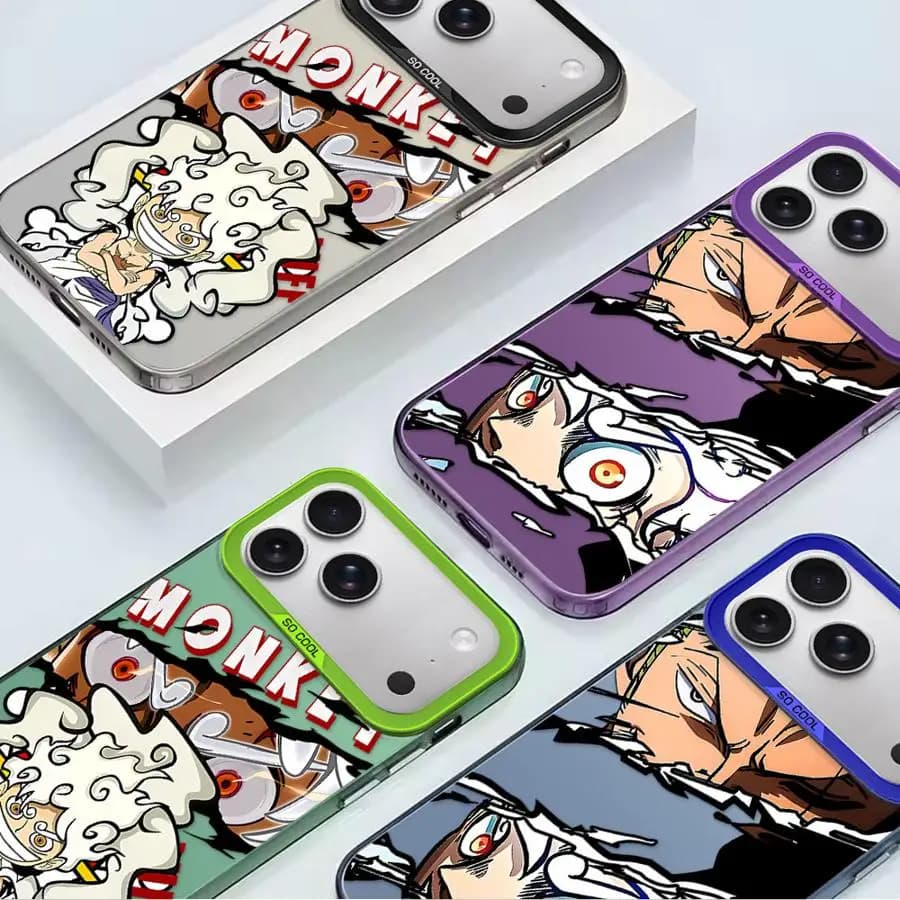 Cover per iPhone 17 Pro Max 14 12 15 Plus Air XR 16 13 Pro XS 11 Custodia Posteriore per Telefono One Piece Luffy Zoro