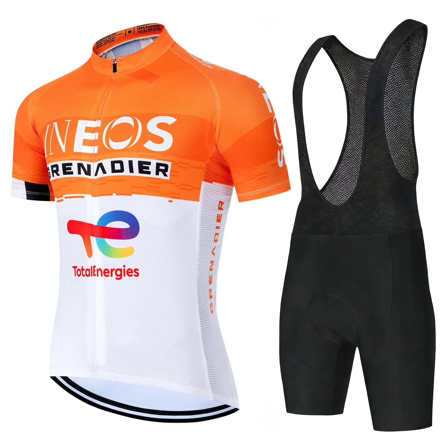 Complete with Men's Summer Cycling: T-shirt and shorts with long padding for racing bikes and MTB