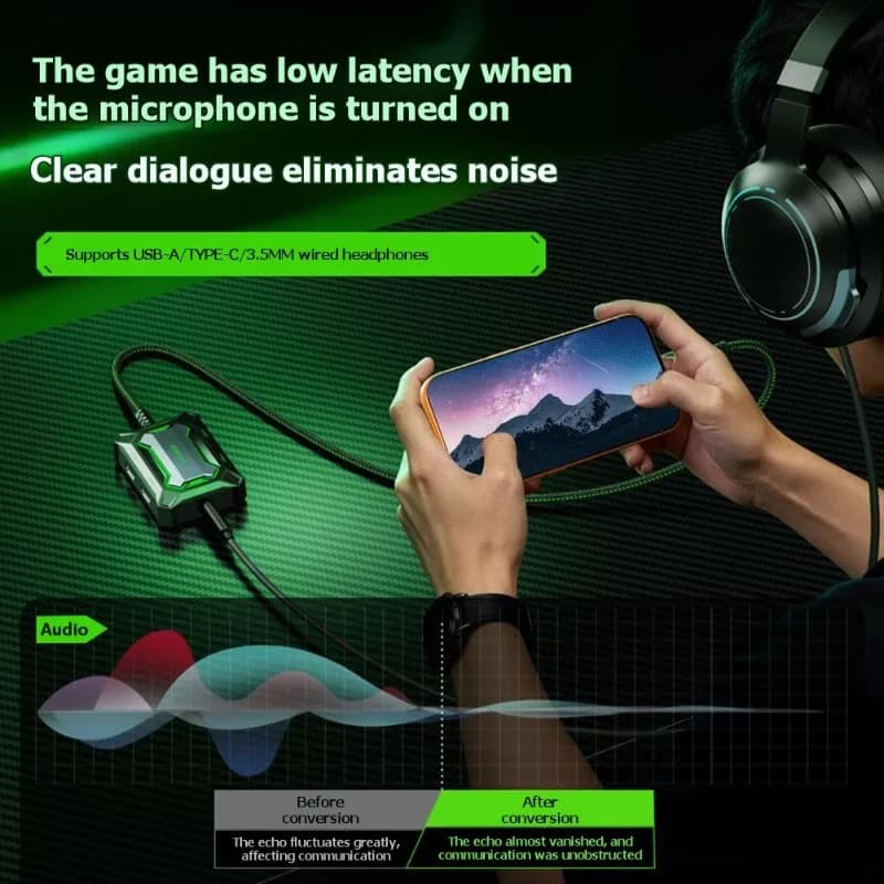 Hub Adattatore Gaming 5-in-1 OATSBASF per Dispositivi Type-C con Ricarica Rapida 60W e Porta Jack per Cuffie da 3,5 mm