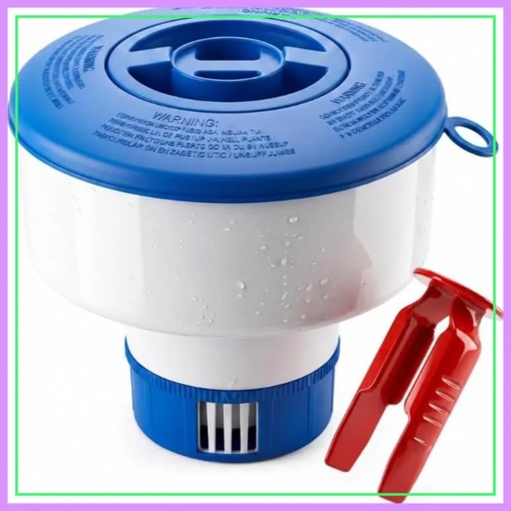 Dispenser Galleggiante per Cloro da Piscina con Morsetto per Compresse, Rilascio Regolabile e Durevole, per Piscina o Spa