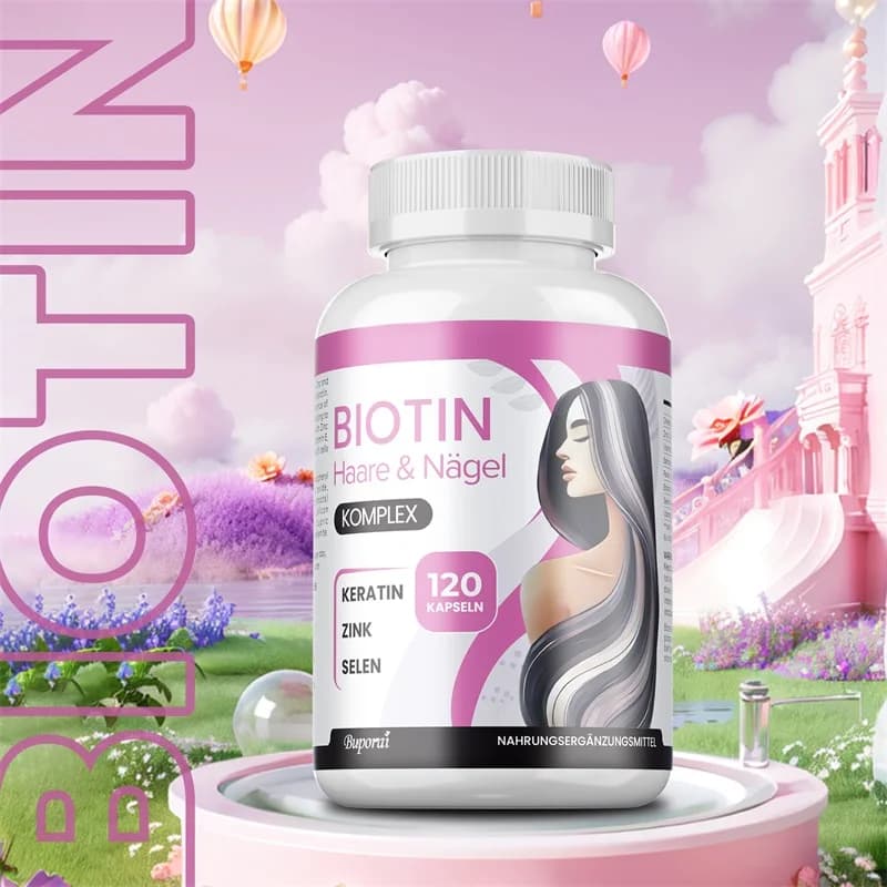 Biotin supplements - Promote hair growth, strengthen nails, joints and weak bones, anti-aging, whitening