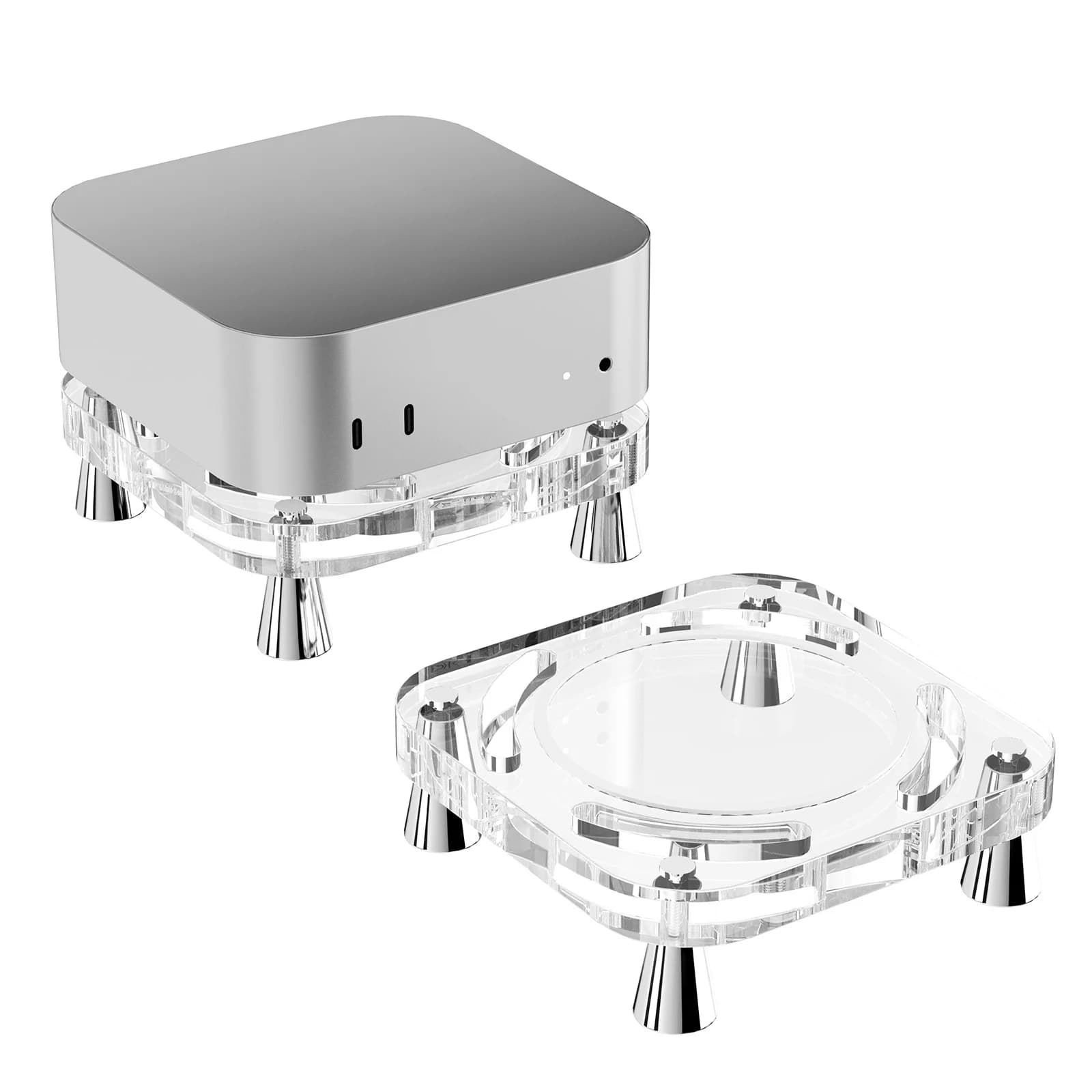 Supporto in acrilico per Mini M4/M4Pro, base antiscivolo da tavolo, scavato per evitare il surriscaldamento