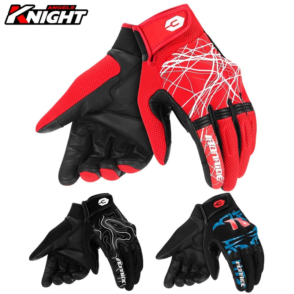 Guanti da moto Guanti da moto touch screen Guanti da motociclista da moto in rete traspirante antiscivolo resistenti all'usura Protezione da equitazione per uomo