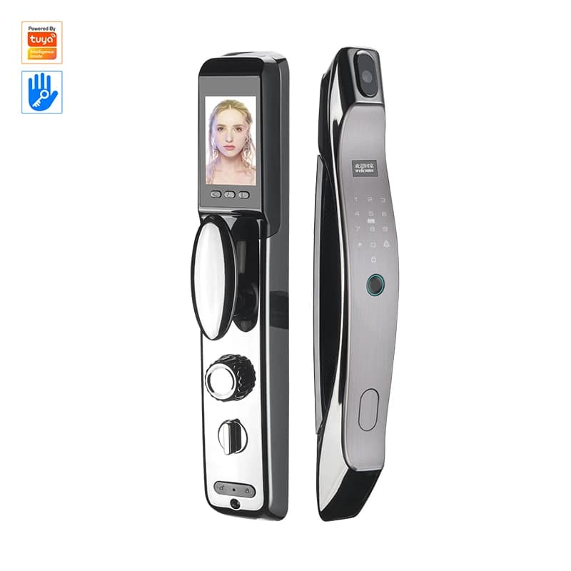 Riconoscimento facciale 3D Smart Door Lock WiFi Keyless Mortise Lock per porta d'ingresso Videocitofono Campanello Codice impronte digitali Tuya APP