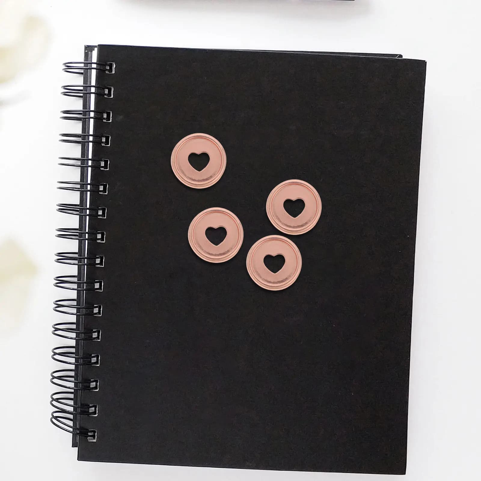 50Pcs Plastic Heart Book Binding Discs Electroplated Loose Leaf Planner Expansion Discs Disc Binding Rings for Notebook