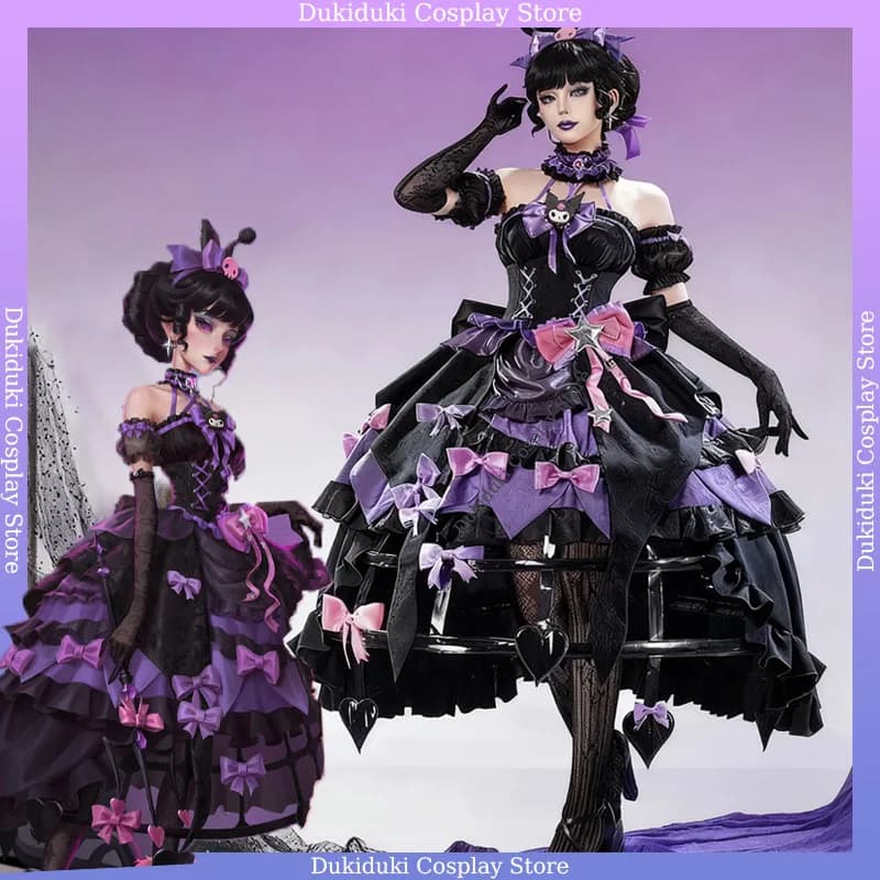 Identity V Bloody Queen Kuromi Costume Cosplay Gioco Kuromi Nero Lolita Gotico Abito lungo Festa Carnevale Anime Giochi di ruolo Abiti