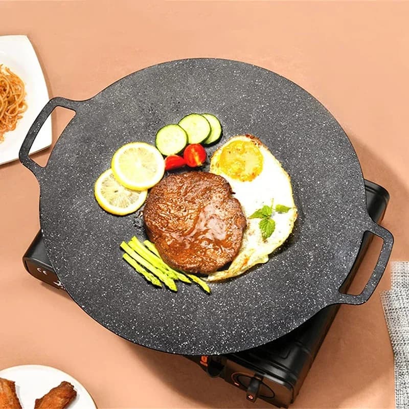 Pentola per barbecue Piastra in ferro multi-piastra Griglia per barbecue coreana Padella per griglia Yakiniku Padella per griglia coreana Fornello a induzione portatile per esterni