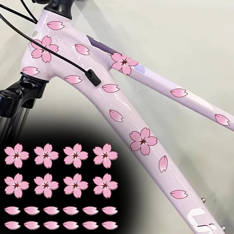 20Pcs Cherry Blossom Waterproof Vinyl Decals Exquisite Stickers Cover Scratches For Car Bike Motorcycle Helmet Decor