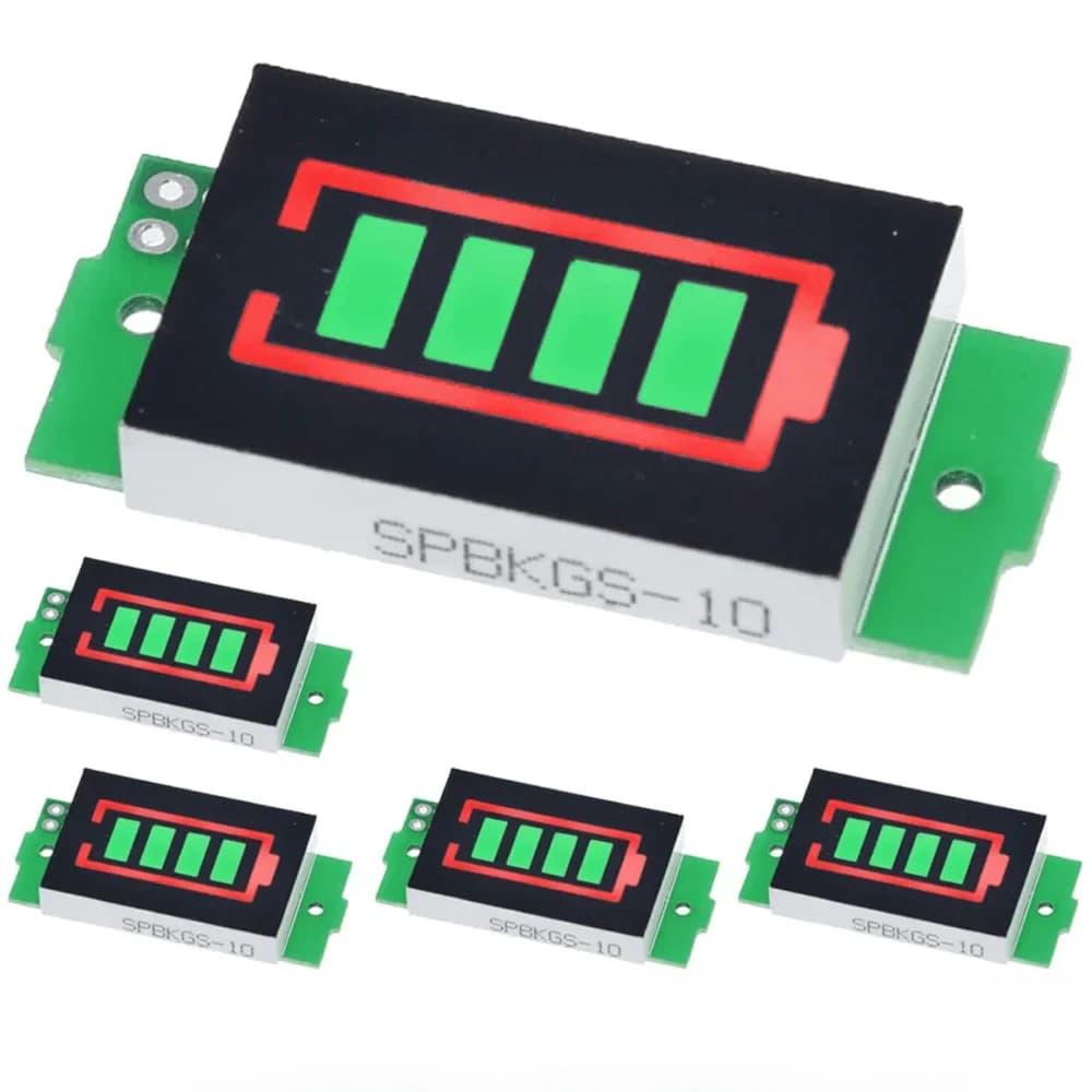 Green/blue lithium battery capacity indicator module, to display battery level, compatible with ESP32 and Raspberry Pi.