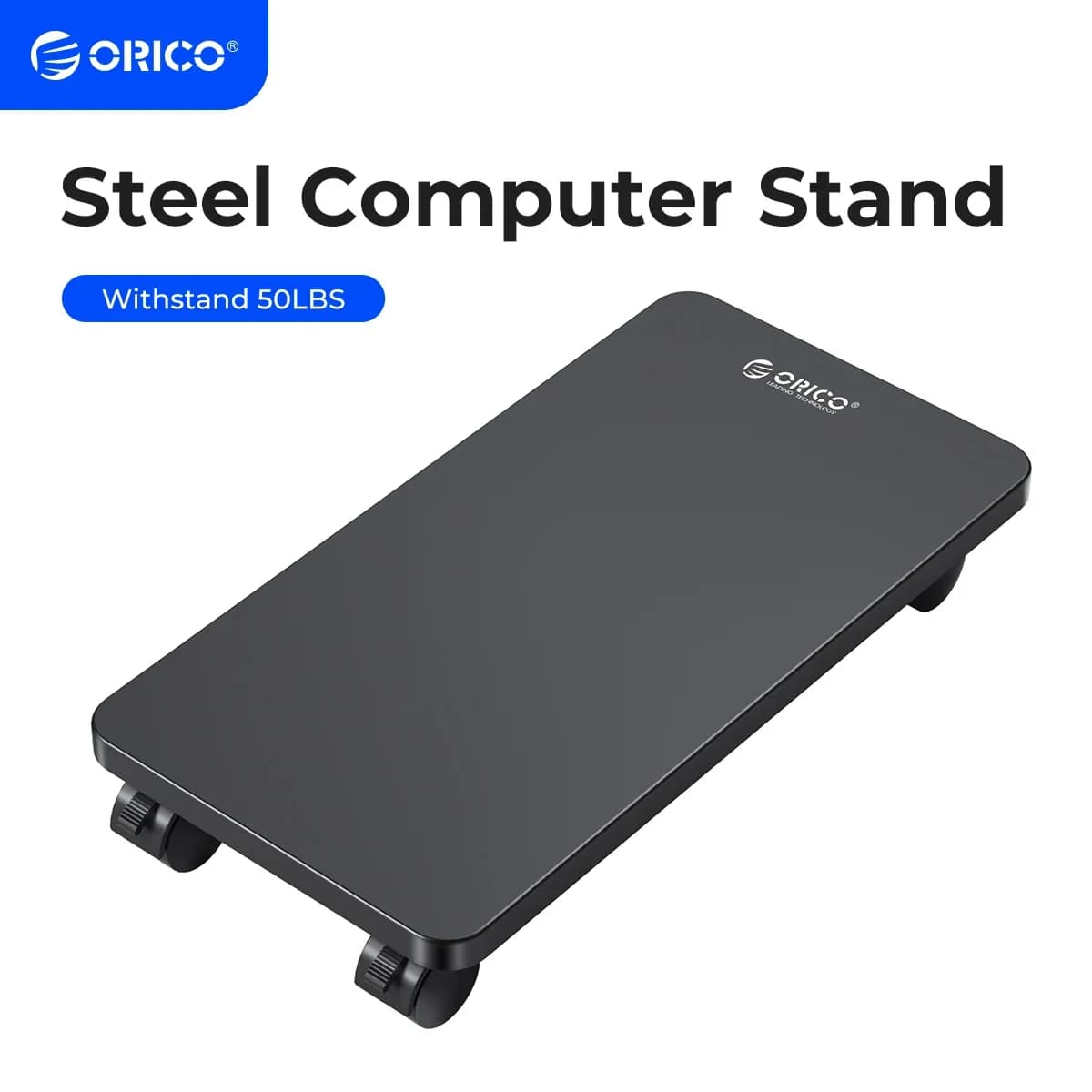 ORICO Supporto per CPU mobile in acciaio Supporto per torre per computer Carrelli con ruote RollingCaster di bloccaggio per custodia per PC da gioco con tappeto da pavimento