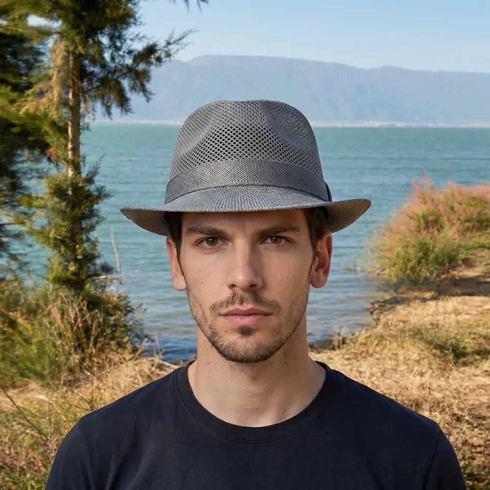 Hip Hop Hat in Breathable Network, Unit Tint, Lightweight, with Roasted visor, Solar Protection, Summer Jazz Hat