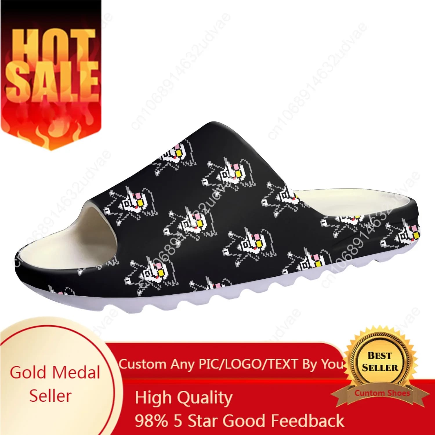 Personalized Slippers Deltarune Spamton Undertale with Soft Sole, Home Shoes, Men's Shoes, Woman and Teenagers, for Bathroom and Beach