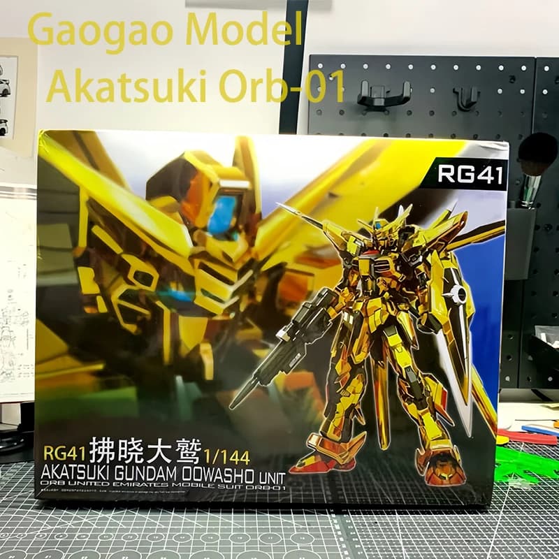 Nuovo Modello Gaogao Rg Akatsuki Orb-01 1/144 Kit di Montaggio con Finitura Elettroplaccata, Action Figure in Plastica, Modellino Robot, Giocattolo da Collezione