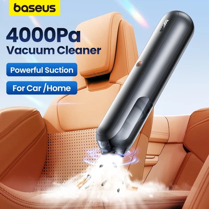Baseus A0 Pro Aspirapolvere per auto 4000Pa Filtro per auto wireless portatile Potente aspirazione portatile per la pulizia del PC domestico automobilistico