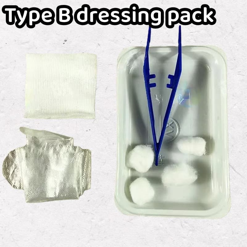 Kit di sutura di primo soccorso sterilizzato monouso da 5 pezzi Set medico per la cura delle ferite per la chiusura dello smarrimento e accessori per il cambio delle medicazioni