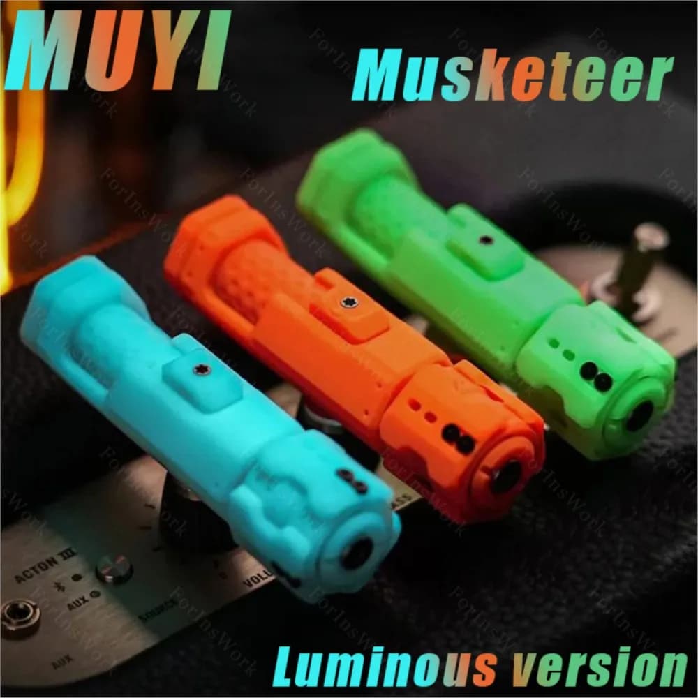 MUYI Versione luminosa Moschettiere Fidget Slider Giocattoli luminosi Giocattoli antistress Spinner a mano Giocattolo da scrivania