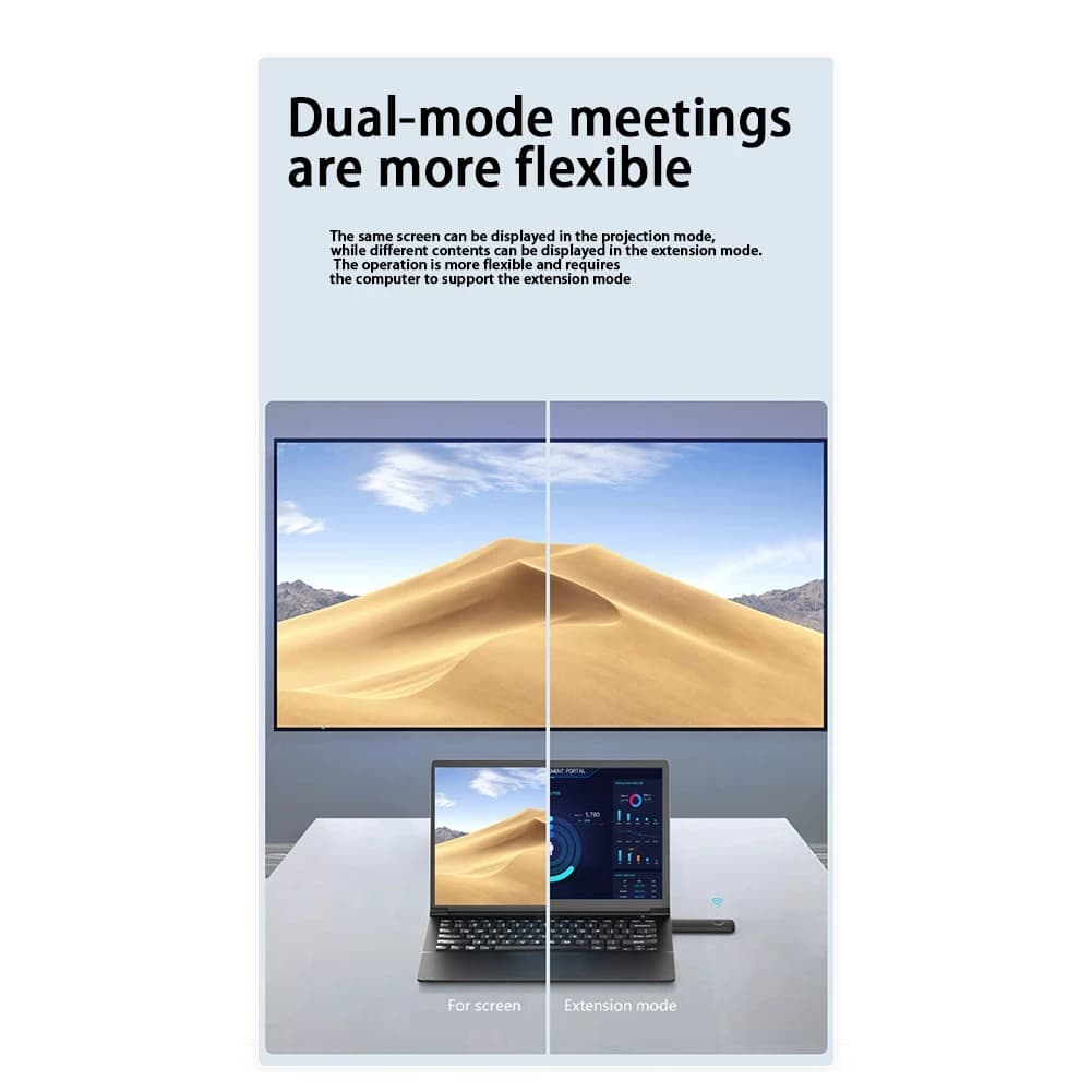 Proiettore Video Wireless A14M G57 per Conferenze, Trasmettitore e Ricevitore Video, Adattatore Display 1080P HD per Laptop