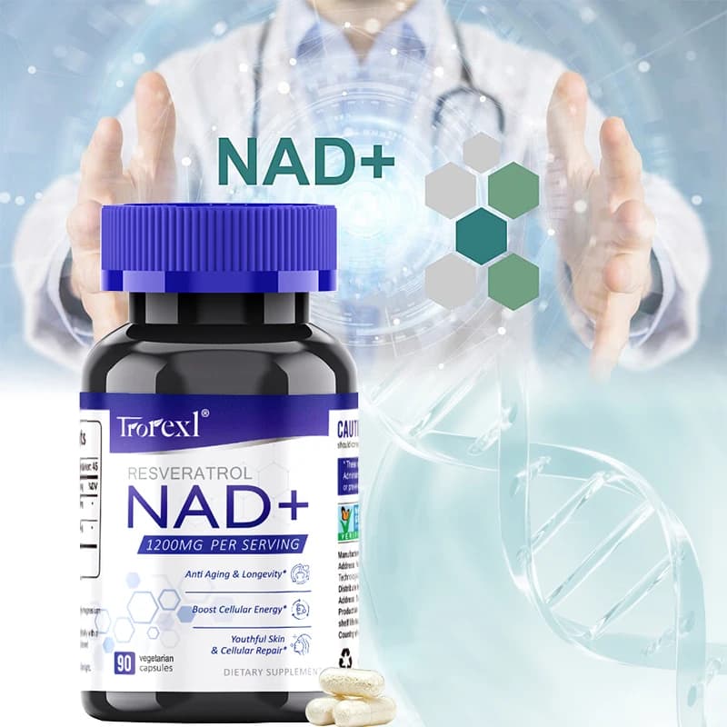 NAD + NAD Plus Boosting Resveratrol Supplement - Supports cellular energy, anti-aging, metabolism, skin health