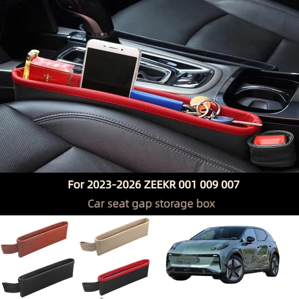 Set di 2 Organizzatori in Pelle per Spazi tra i Sedili Auto, Compatibili con ZEEKR 001 009 007 2023-2026