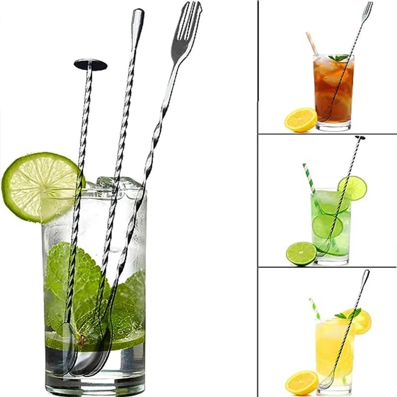Agitatore per cocktail da bar in acciaio inossidabile Cucchiaio per miscelazione Cucchiaio da bar con filo Cocktail Agitatore BarTool Accessori per vino