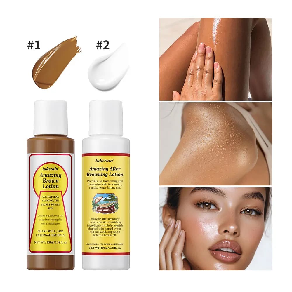 Waterproof tanned eyebrow lotion, bronze tanning effect, skin structure enhancer, long lasting coconut scent, suitable for tricks