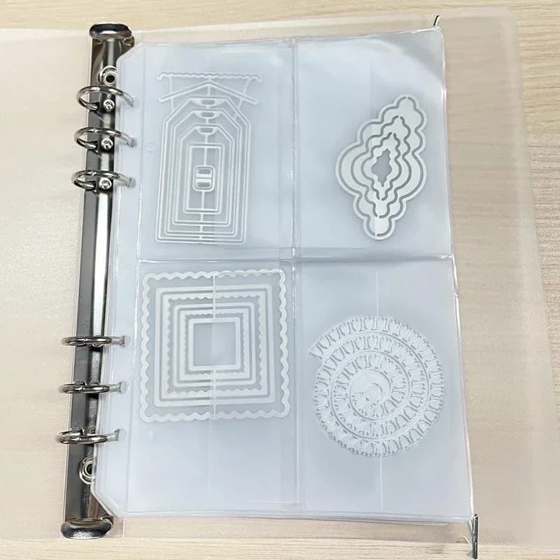 Cartelle per clip di archiviazione con cinghia a 6 fori A5 Scrapbook Taglio Die Storage Organizzazione di adesivi Custodia trasparente Libretto di libri